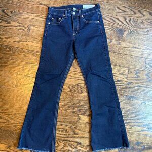 Rag & Bone Crop Flare High Rise Jean/raw hem/ Dune/size 24